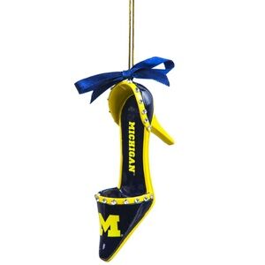 NCAA Football Michigan Wolverines Team High Heel Shoe Christmas Ornament